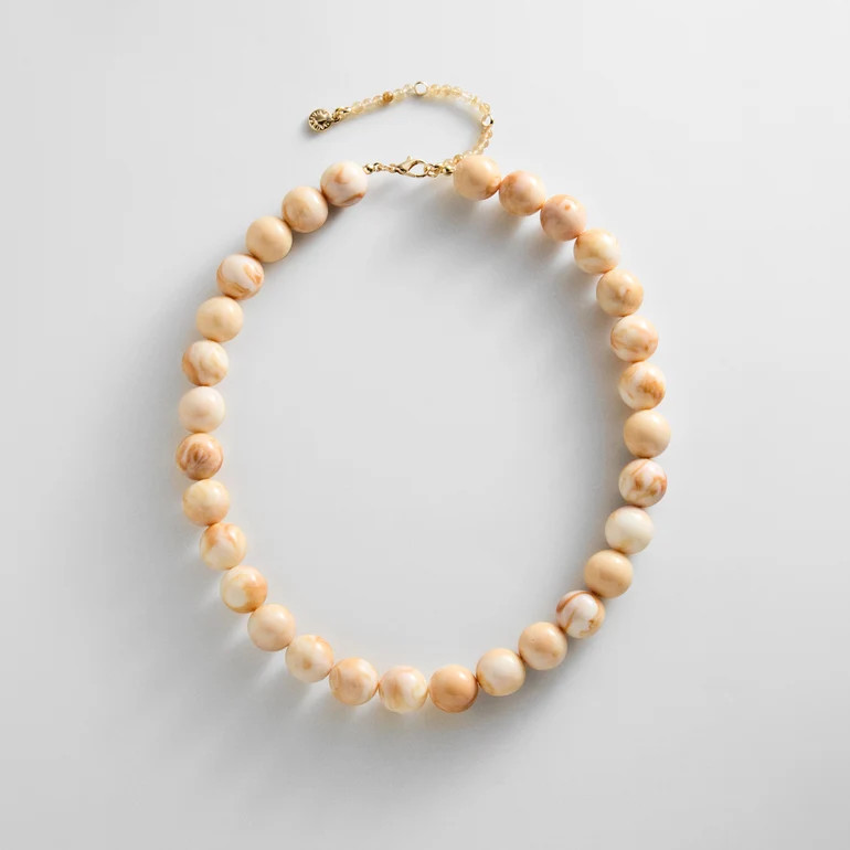 Mini Jane Beaded Necklace - Smoky Ivory Quartz | BaubleBar