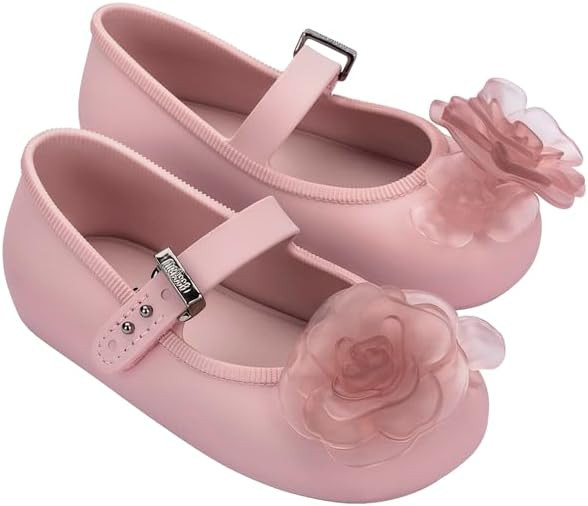 mini melissa Soft Ballerina Petals Flats with Strap for Girls | Amazon (US)