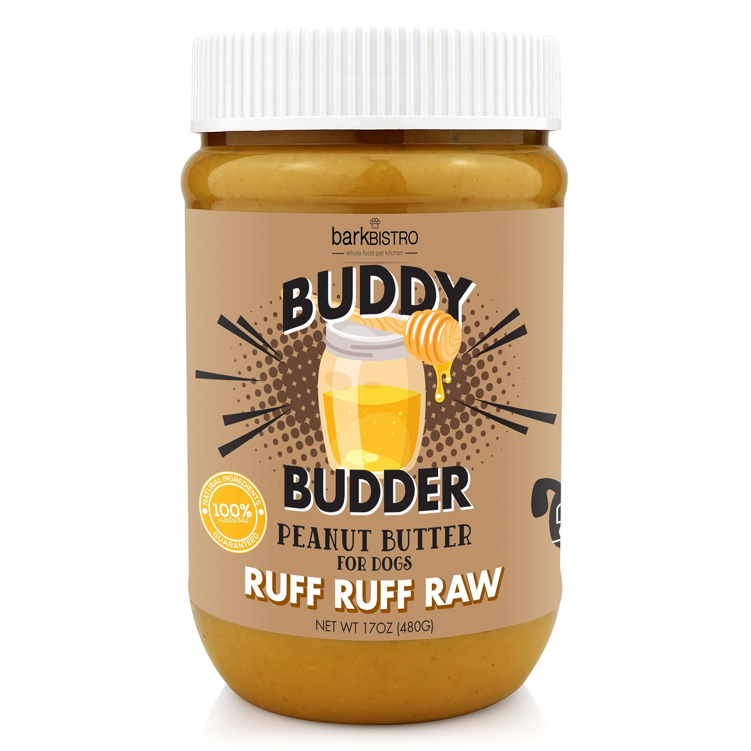 BUDDY BUDDER, Ruff Ruff Raw, Natural Dog Peanut Butter, Dog TreatMade in USA, (17 oz Jars) | Amazon (US)