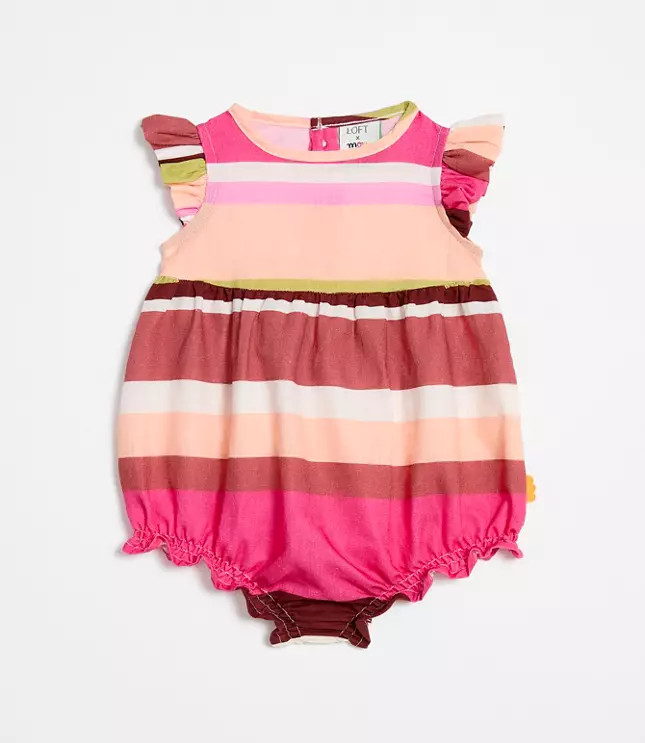 LOFT x Mon Coeur Linen Stripe Romper | LOFT
