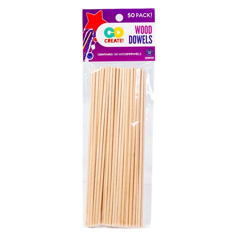 Go Create Wood Dowels, 50-Pack Wooden Dowel Rods | Walmart (US)