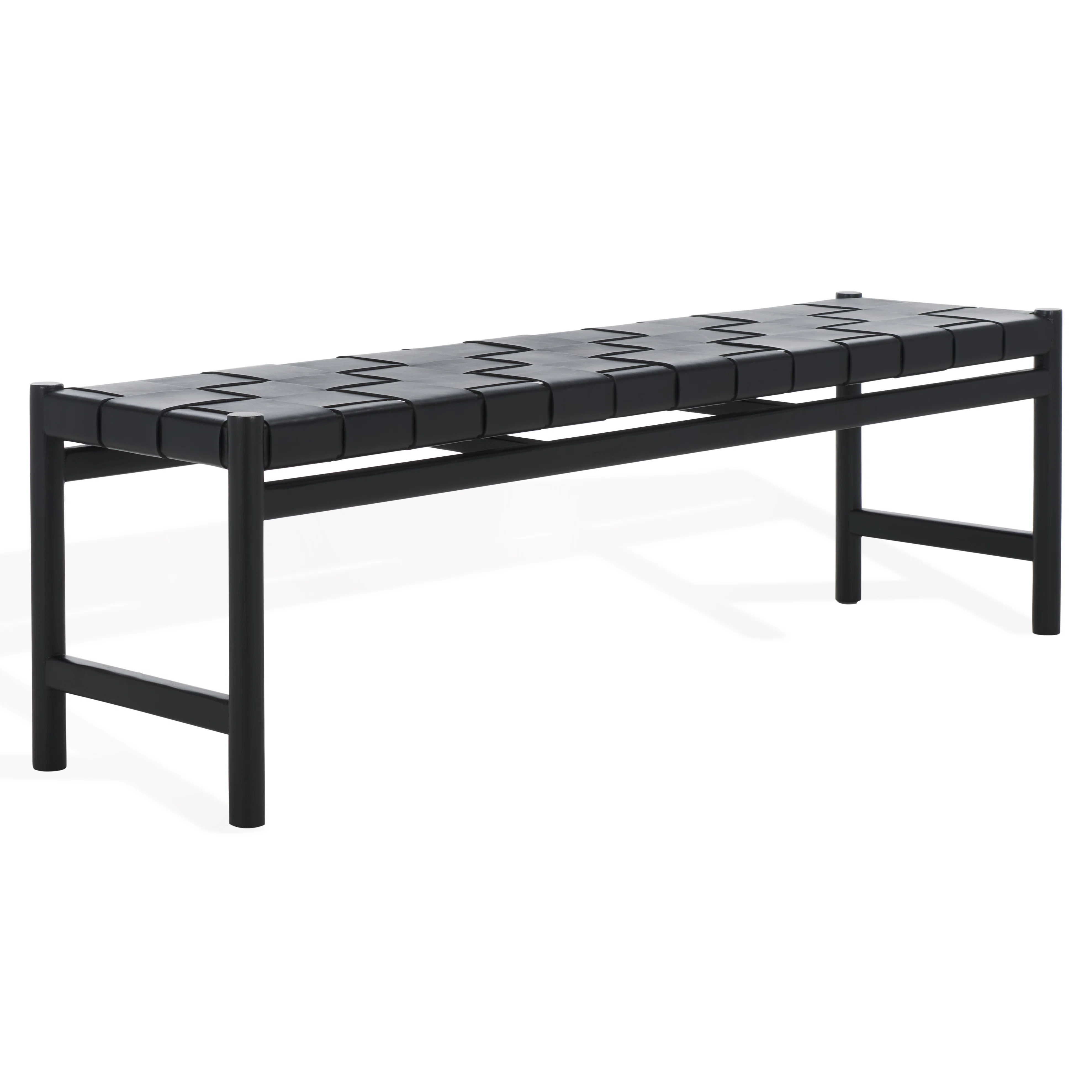 Channing Woven Leather Bench | Wayfair North America