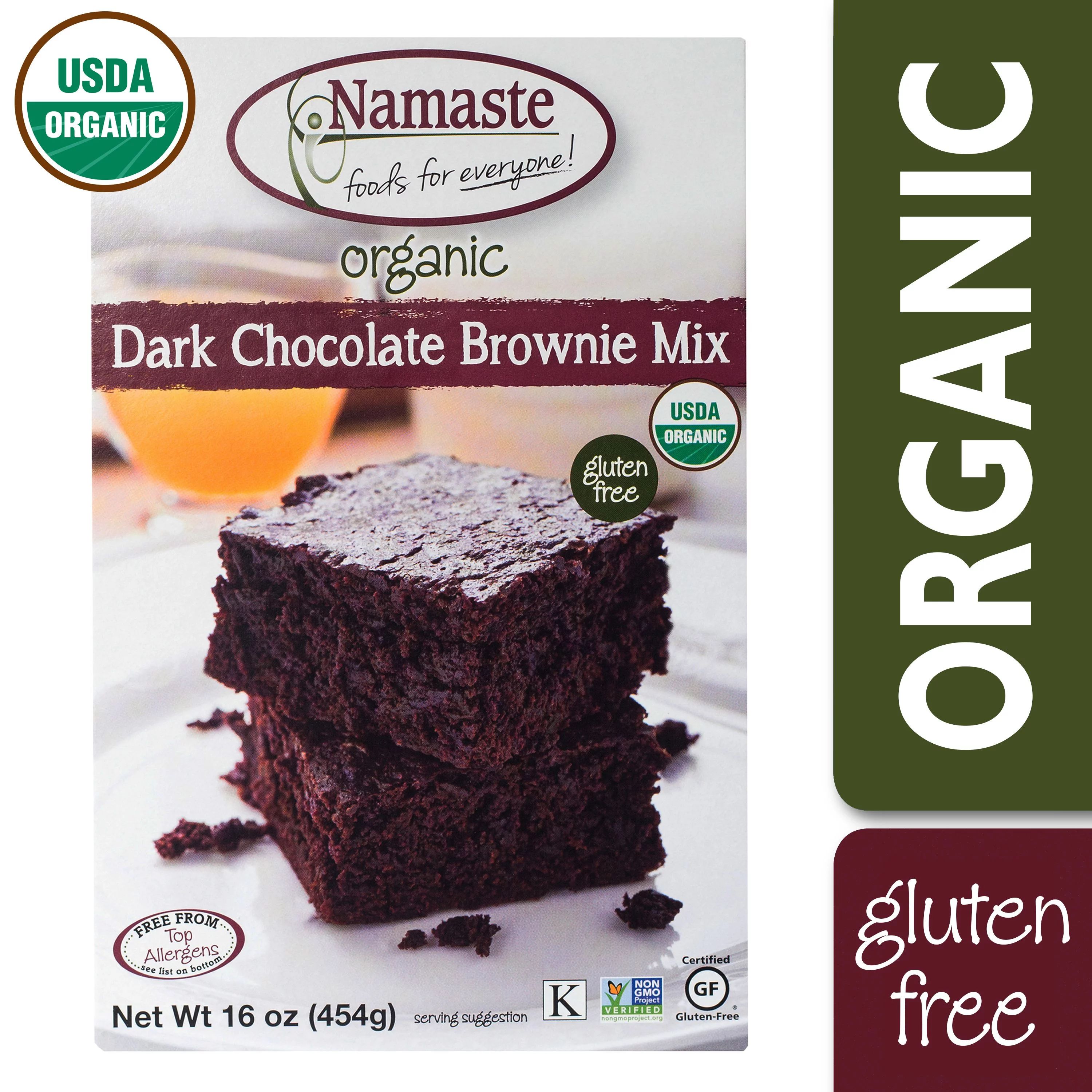 Namaste Foods Organic Gluten Free Dark Chocolate Brownie Mix, 16 oz Box - Walmart.com | Walmart (US)