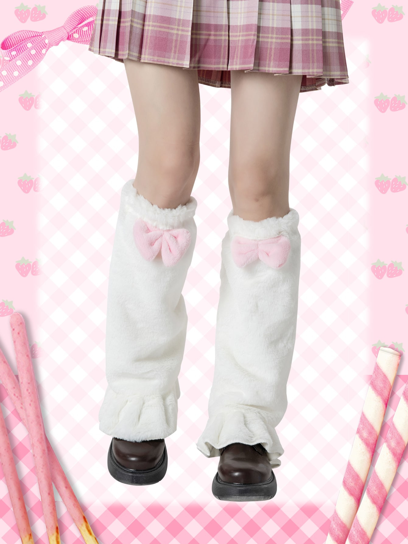 ROMWE Kawaii Two Tone Bow Decor Leg Warmer | SHEIN