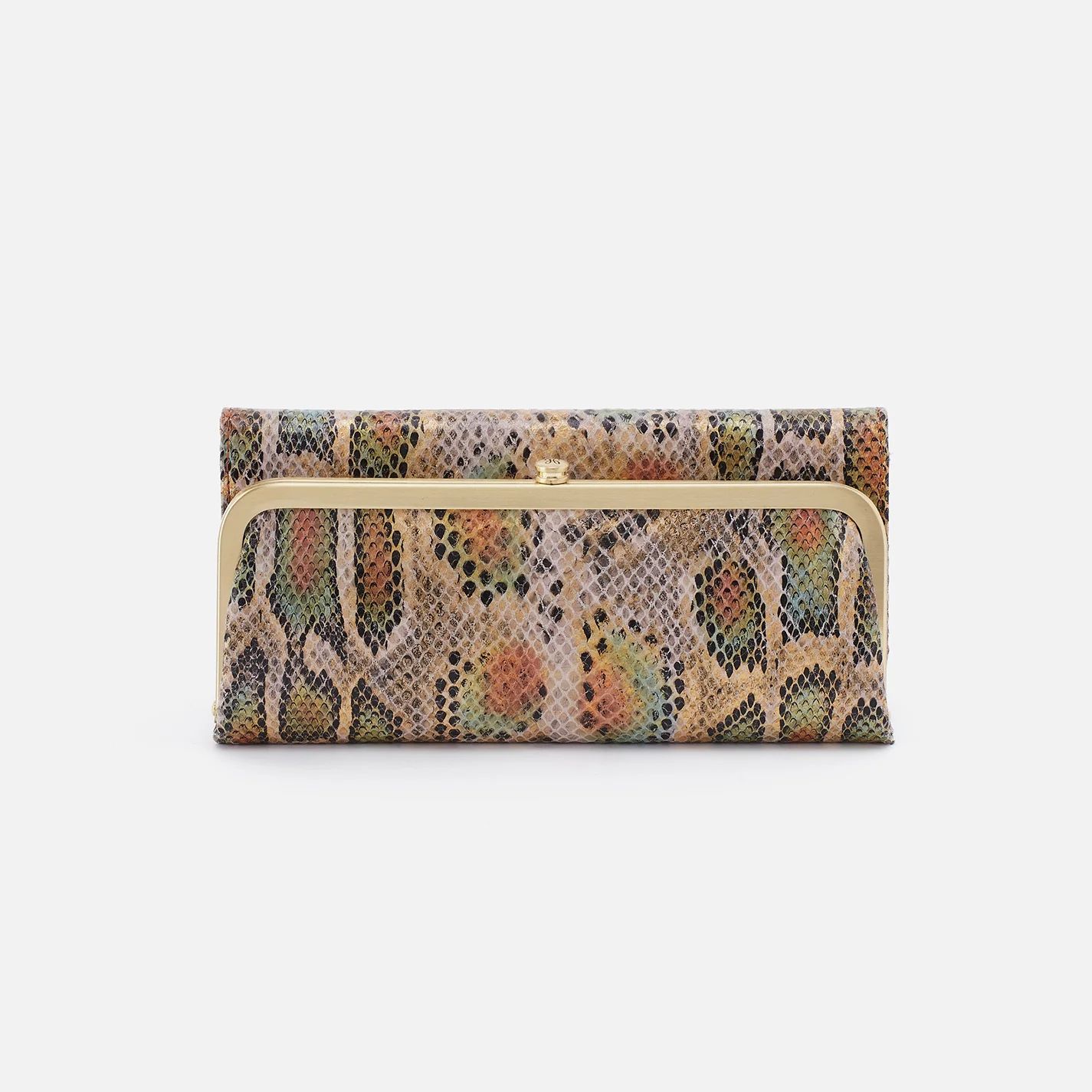 Rachel Continental Wallet in Printed Leather - Opal Snake Print | HOBO Bags