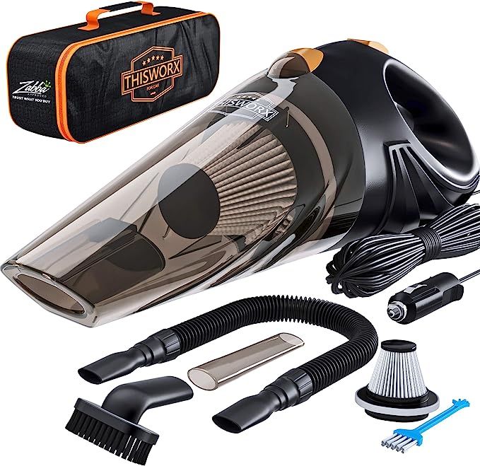ThisWorx Car Vacuum Cleaner - Portable, High Power, Handheld Vacuums w/ 3 Attachments, 16 Ft Cord... | Amazon (US)