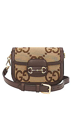 FWRD Renew Gucci Mini Horsebit 1955 Shoulder Bag in Brown from Revolve.com | Revolve Clothing (Global)