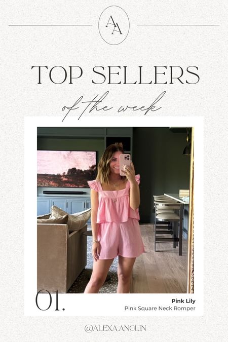 Top sellers of the week— Pink Lily square neck romper // wearing size small- use code ALEXA20 for 20% off site wide! 

#LTKfindsunder50 #LTKsalealert #LTKSeasonal
