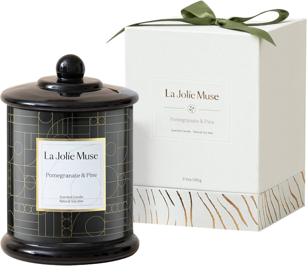 LA JOLIE MUSE Christmas Candles, Pine & Pomegranate Candle, Candle Gift for Holiday, Luxury Candl... | Amazon (US)