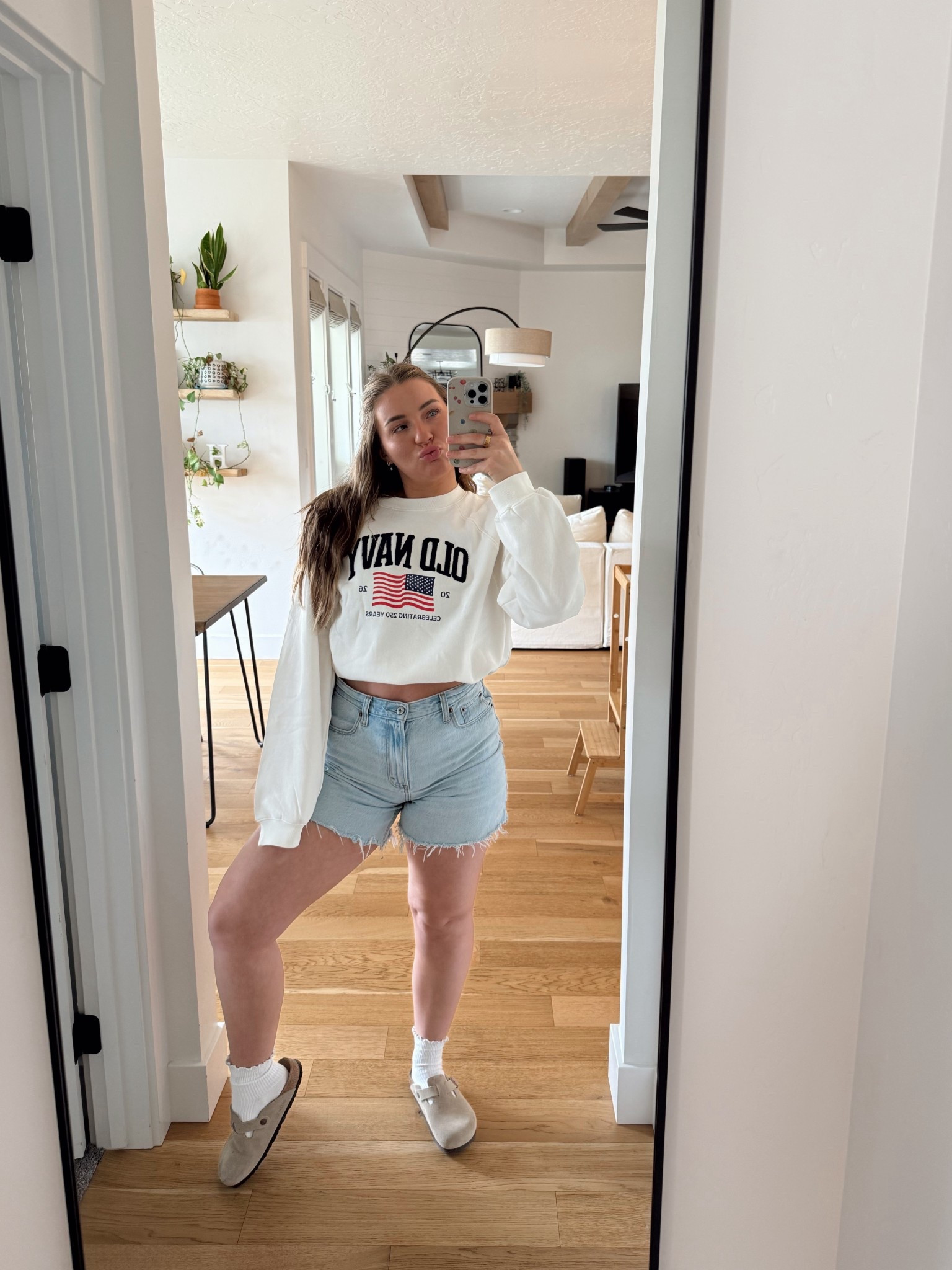 This old navy sweatshirt?!? Adorable!🇺🇸💕 got a large & tucked it in for this fit :)

#LTKSaleAlert #LTKgrwm #LTKootd