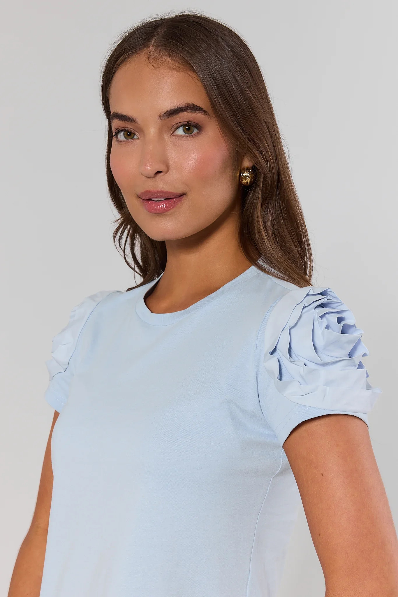 Kendall Blue Floral Appliqué Top | Avara