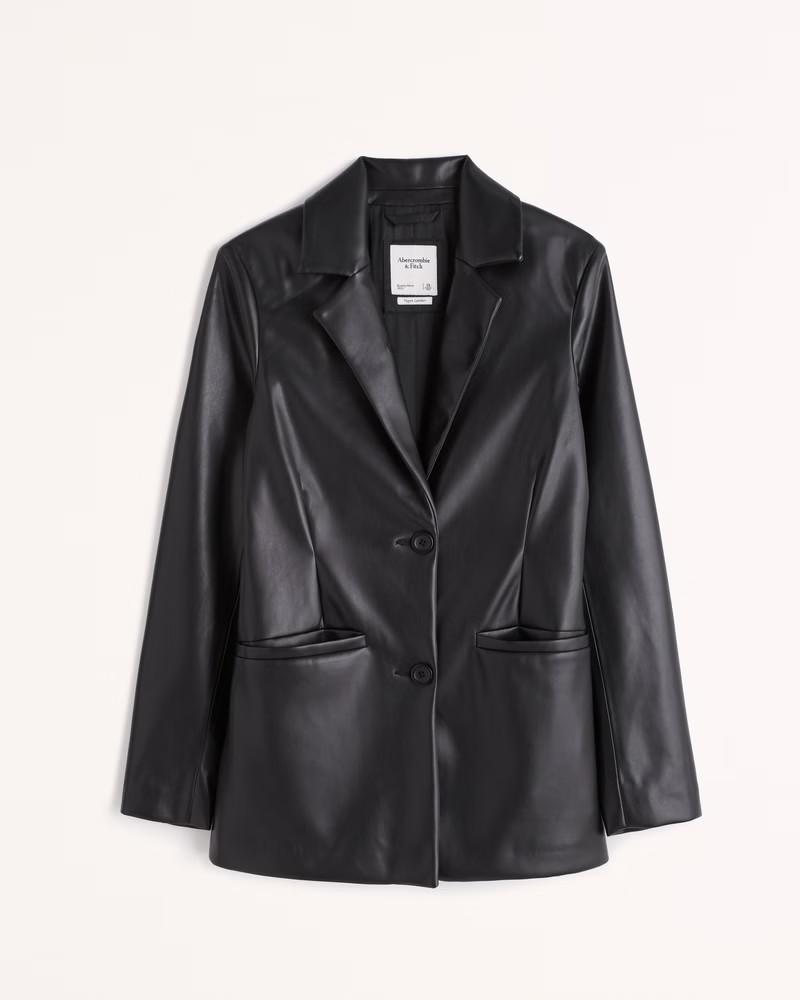 Vegan Leather Blazer | Abercrombie & Fitch (US)