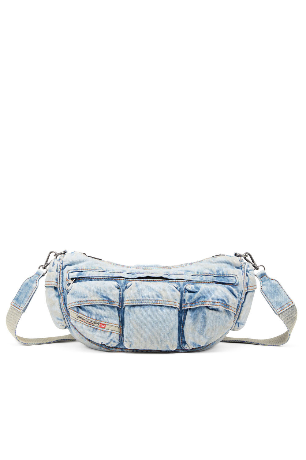 Travel 3000 Shoulder Bag X - Multipocket bag in treated denim | Diesel US