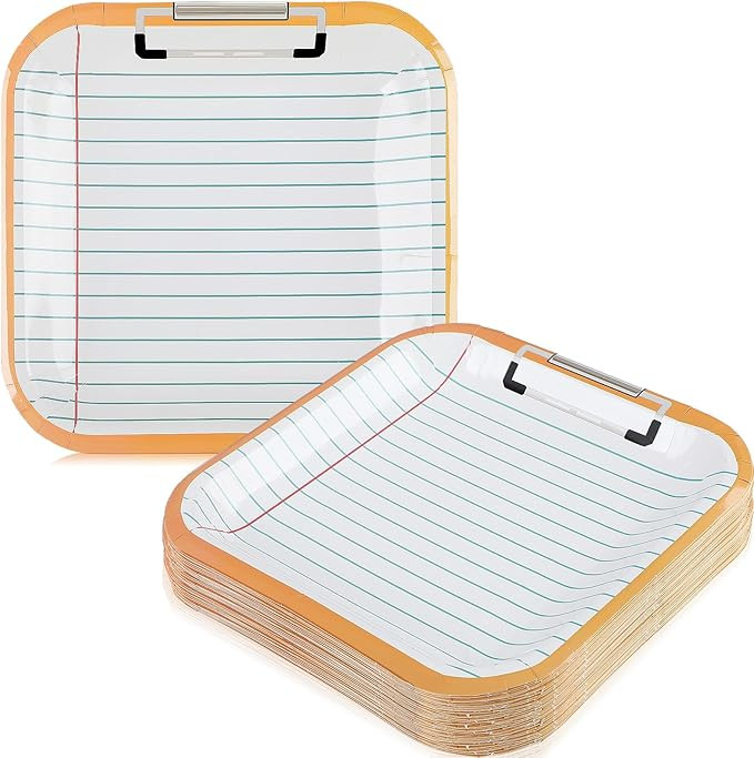 Hushee 48 Pcs Back to School Party Plates First Last Day of School Decorations, 9 Inch Notebook D... | Amazon (US)