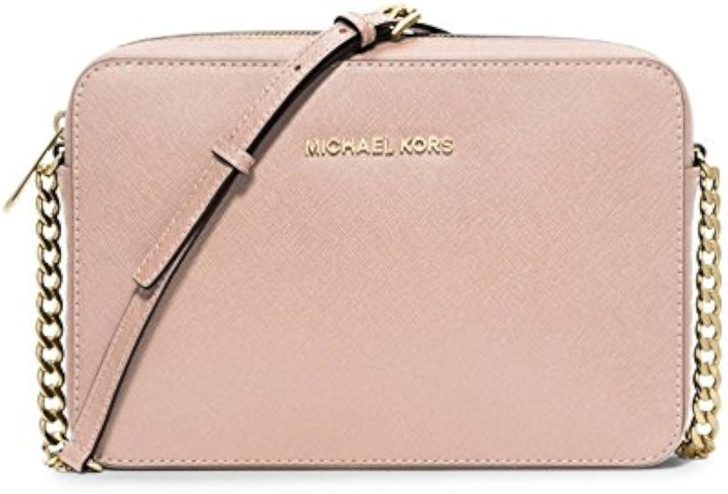 Michael Kors Women's Jet Set Crossbody Leather Bag, Ballet, Large | Amazon (US)