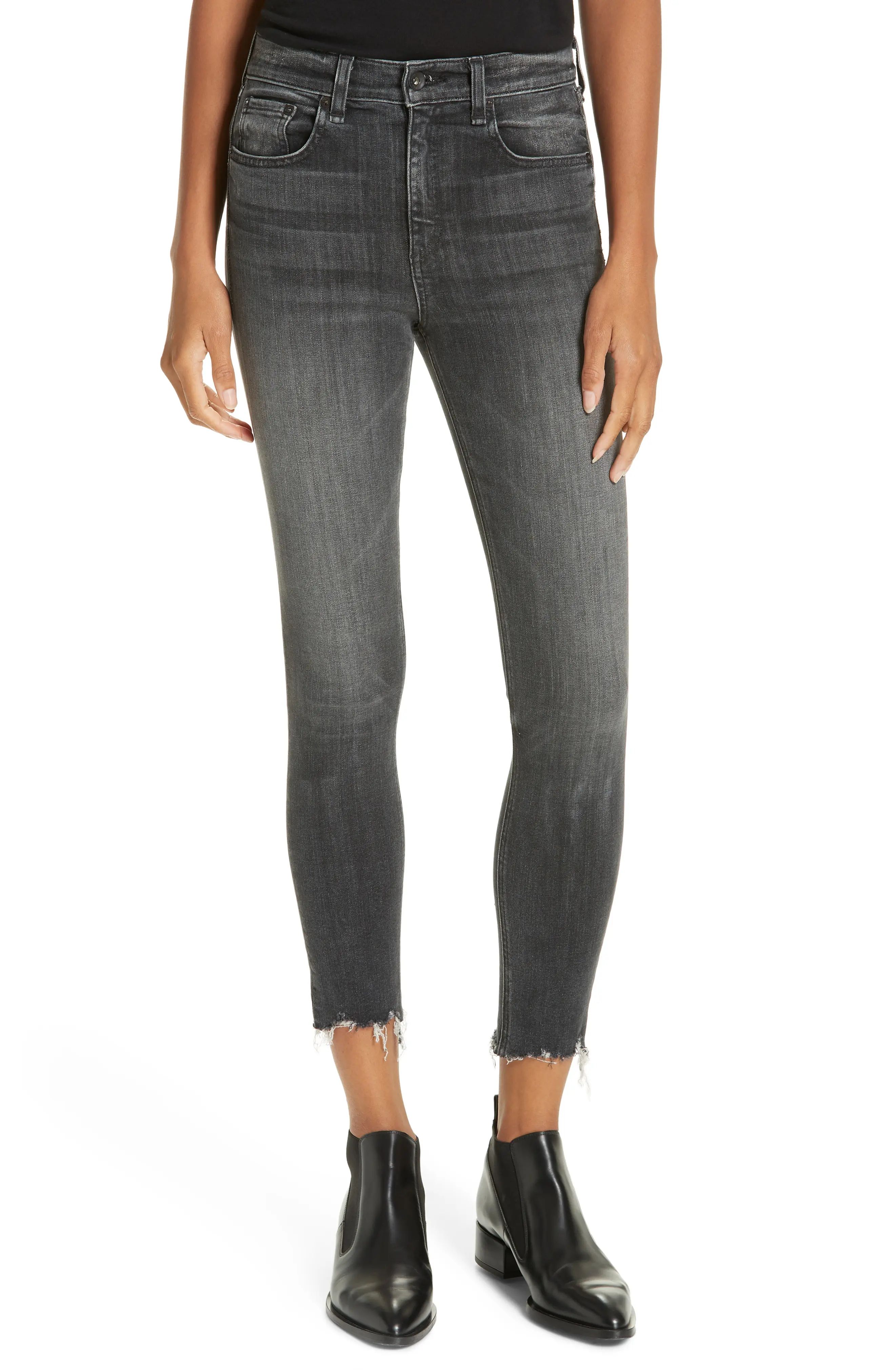 rag & bone High Waist Raw Hem Crop Skinny Jeans (Brandi) | Nordstrom
