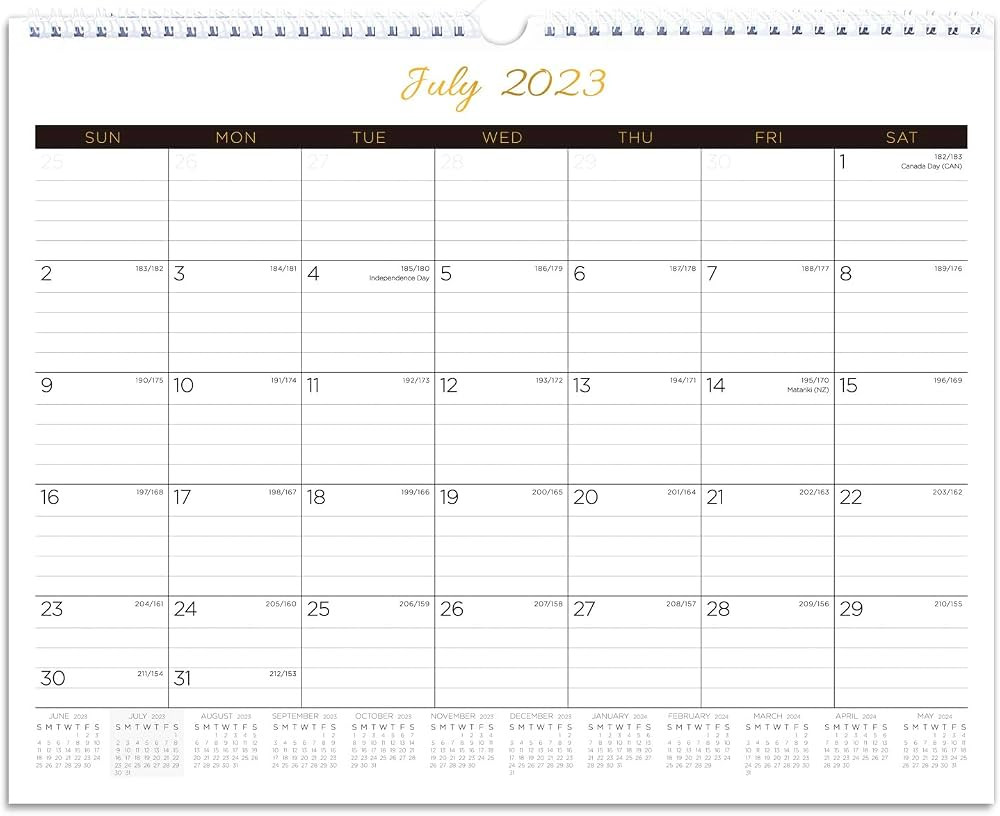Calendar 2023-2024: 18 Months Wall Calendar from July 2023 to December 2024, Great for Planning &... | Amazon (US)