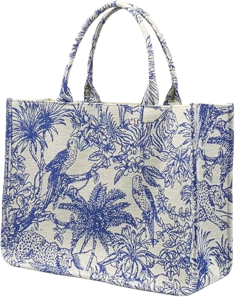 Retro Embroidery Jacquard Tote Bag for Women Luxury Large Tote Bag for Work, Travel, Weekend | Amazon (US)