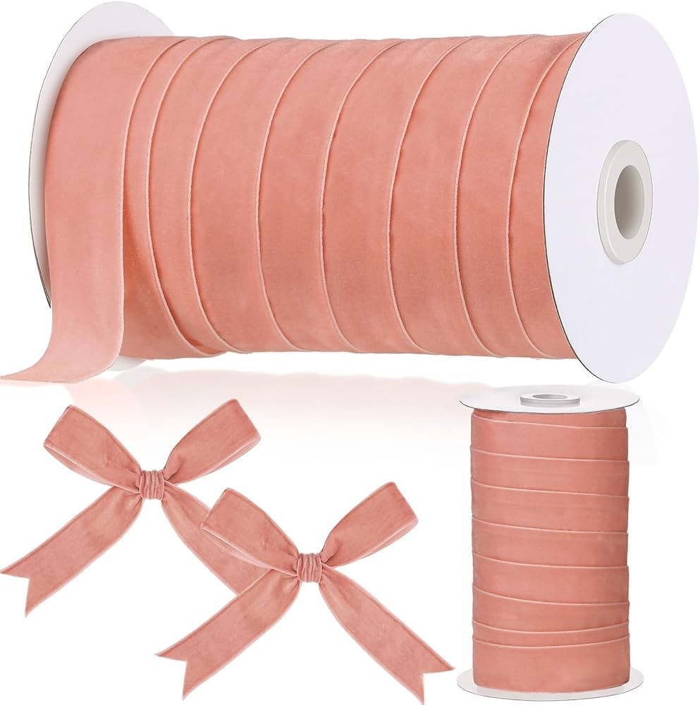 Chuangdi Christmas Ribbon Spool Red and Green Vintage Velvet Ribbons for Christmas Wreath Decorat... | Amazon (US)