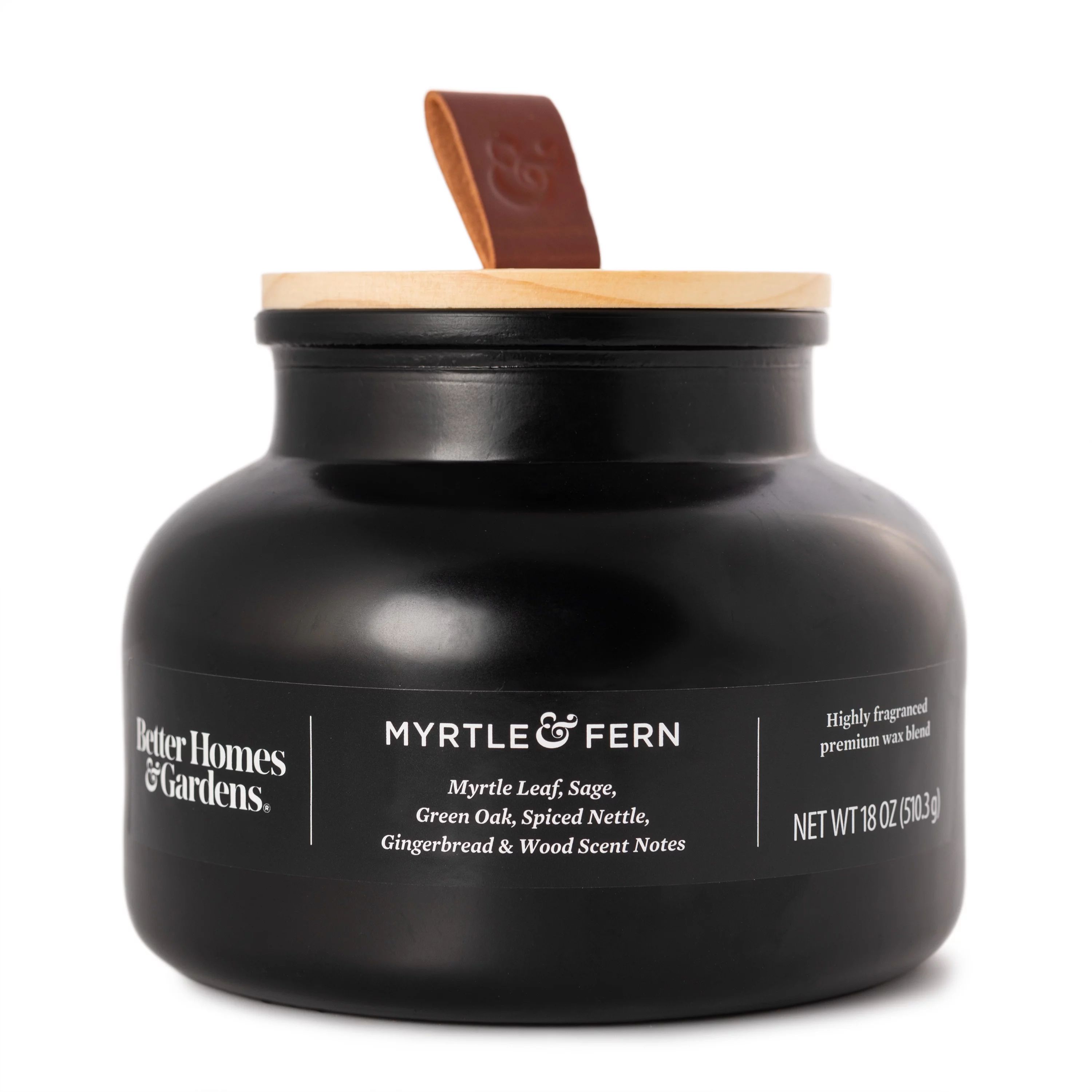 Better Homes & Gardens 18oz Myrtle & Fern Scented Wooden Wick Bell Jar Candle | Walmart (US)
