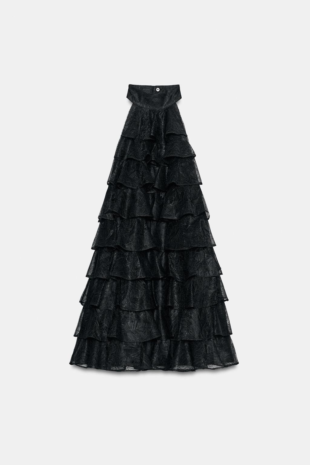 LACE RUFFLE SHORT DRESS | Zara US