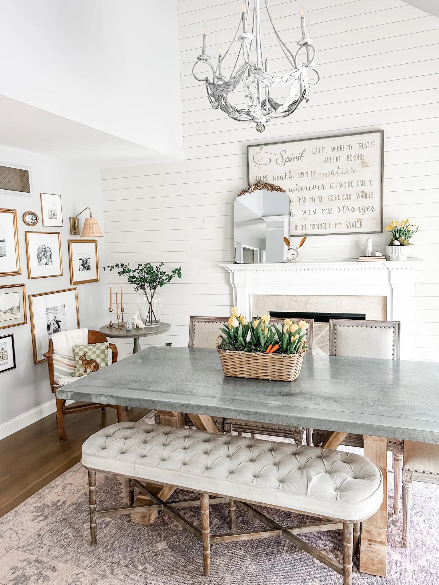 Dining room view - Spring decor!

Dining table, gallery wall, Rattan wall sconce, arched mirror, mantel mirror, white ceramic planter, fluted planter, taper candles, faux green stems, artificial green branches, throw blanket, Spring blanket, Spring planter.

#LTKSeasonal #LTKstyletip #LTKhome