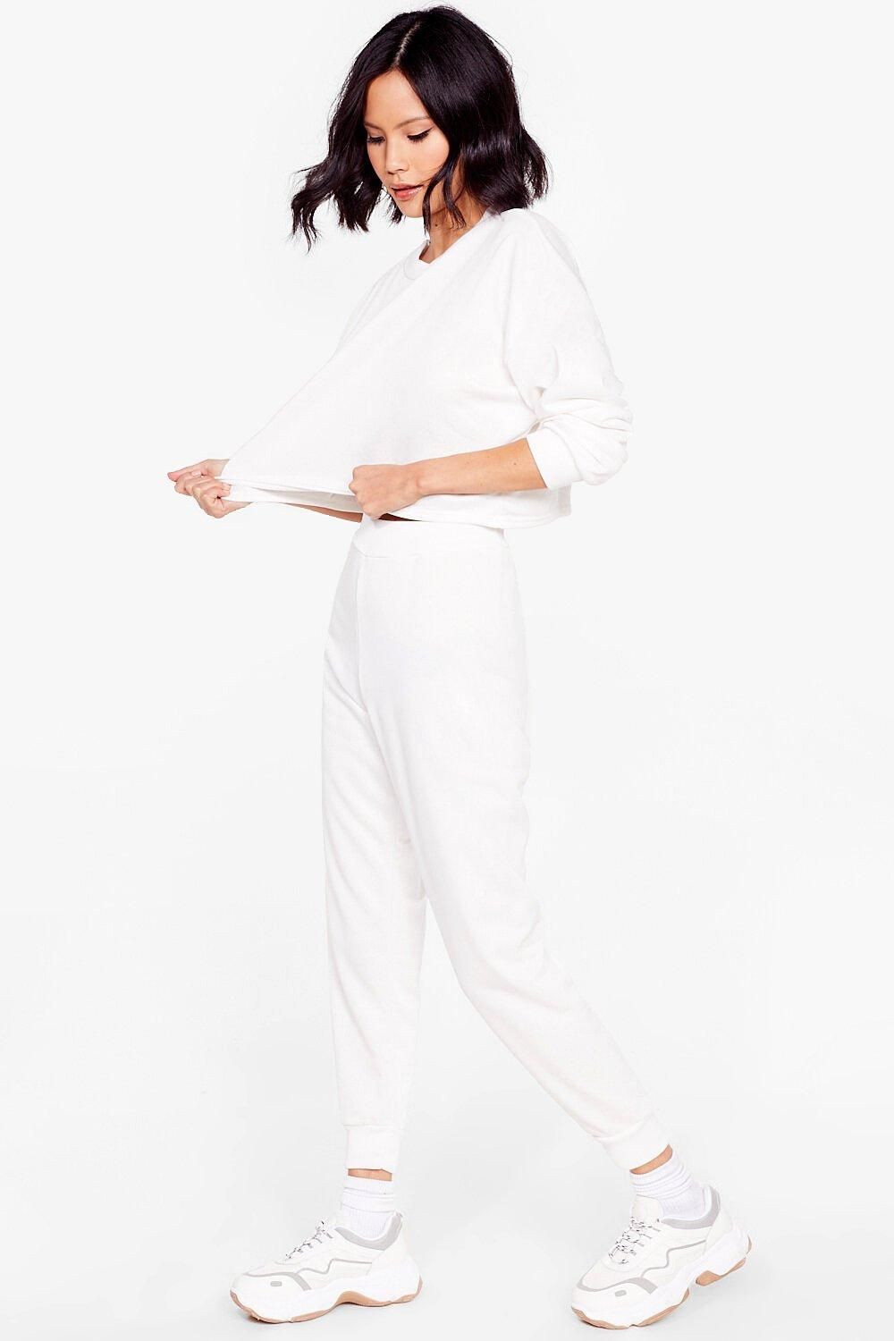 Womens Work Things Out Sweater and Joggers Lounge Set - White | NastyGal (US & CA)