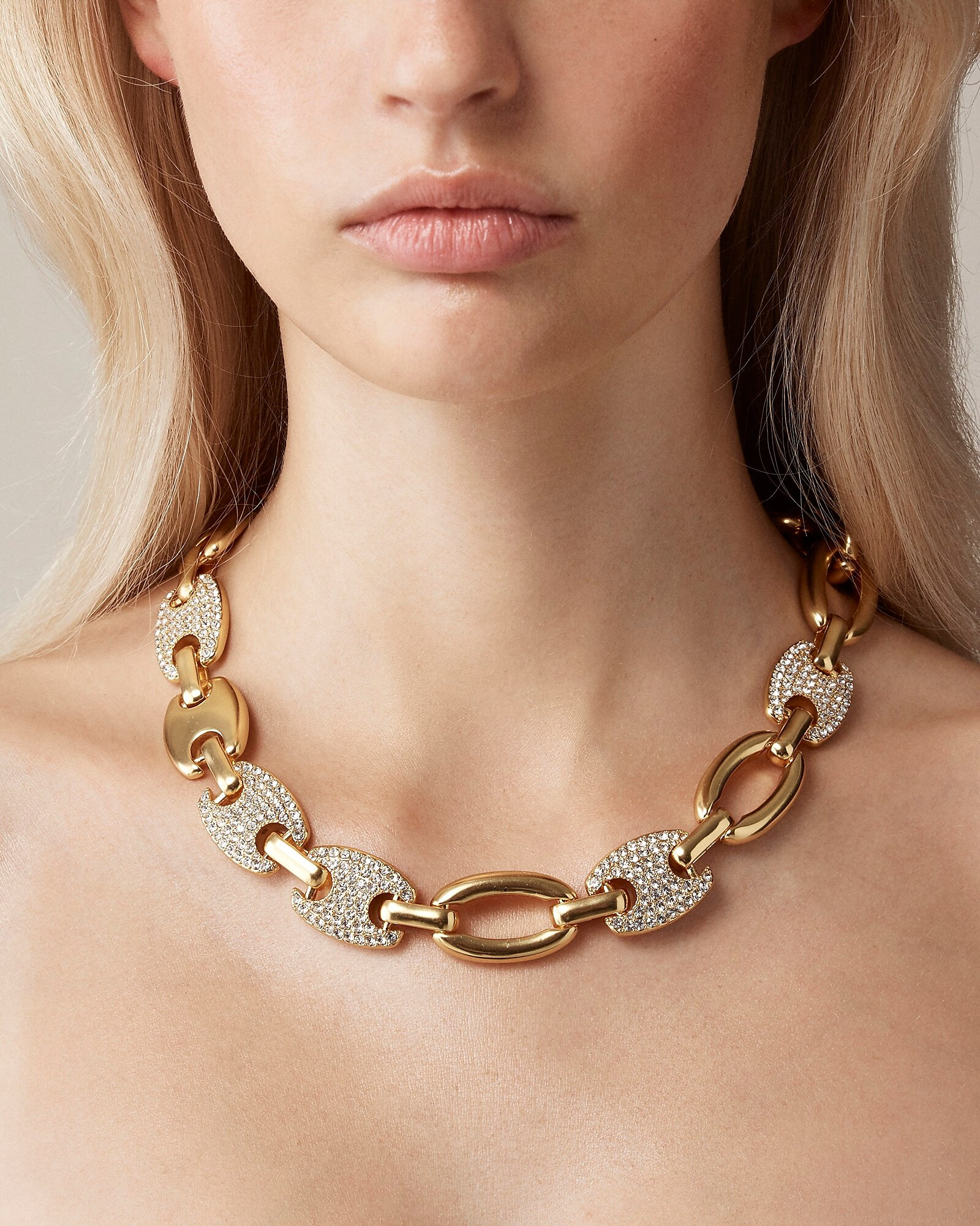 Pavé mixed-link necklace | J. Crew US