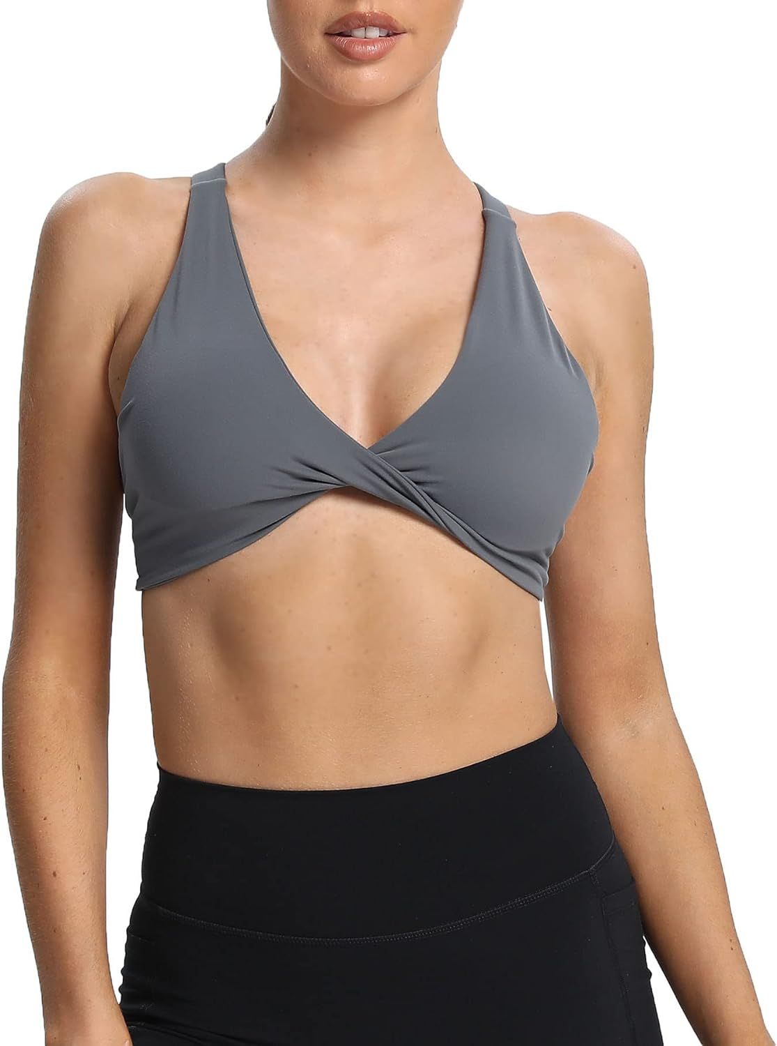 Aoxjox Women's Workout Sports Bras Fitness Backless Padded Satara Low Impact Bra Yoga Crop Tank T... | Amazon (US)