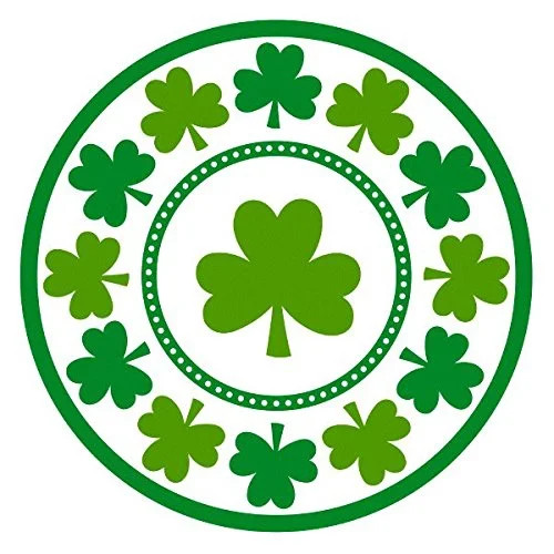 Amscan Irish Saint Patrick's Day Lucky Shamrocks Round Plates Party Tableware (8 Pack), Green/Whi... | Walmart (US)
