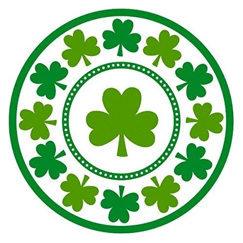 Amscan Irish Saint Patrick's Day Lucky Shamrocks Round Plates Party Tableware (8 Pack), Green/Whi... | Walmart (US)