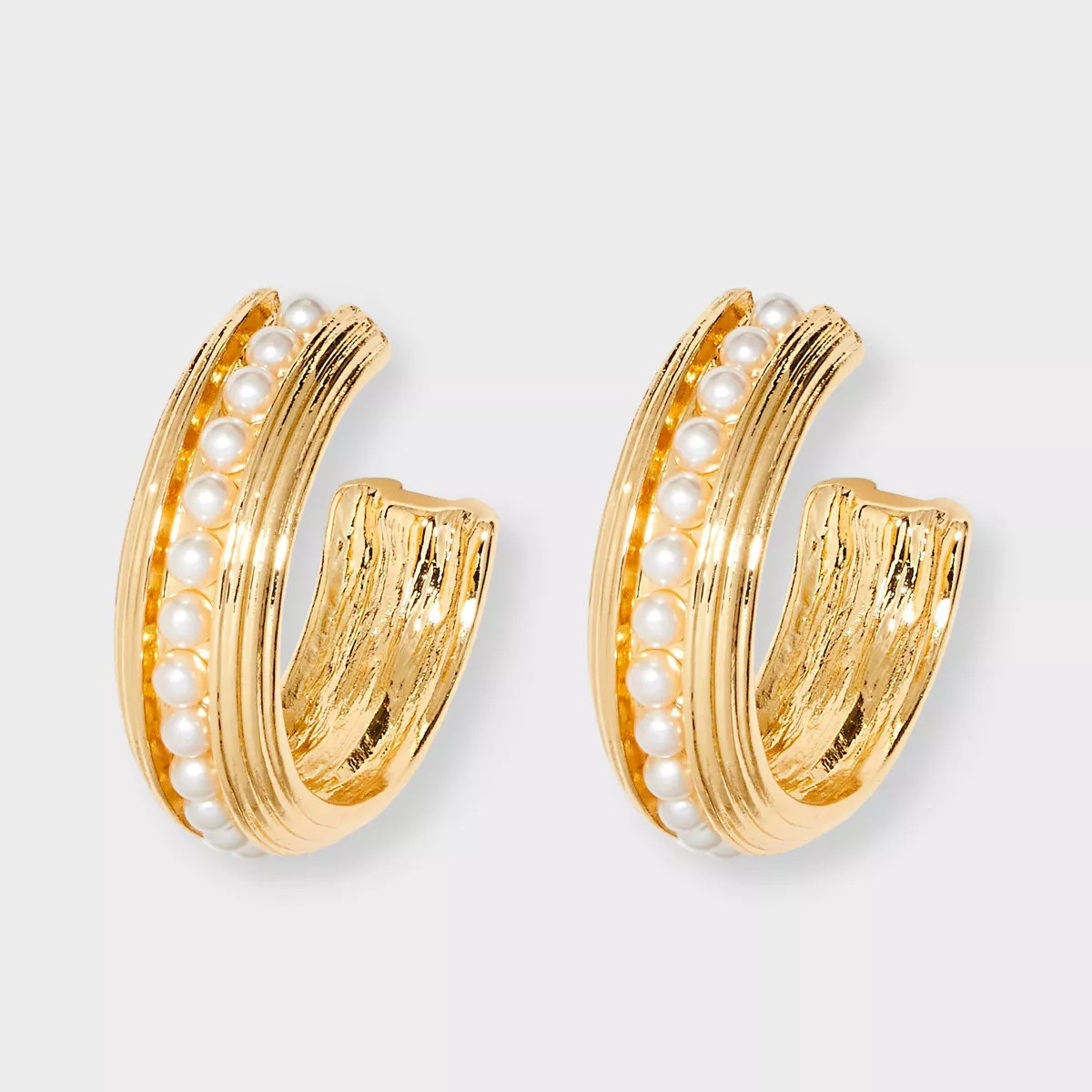 SUGARFIX by BaubleBar Pearl Hoop Earrings - Gold | Target