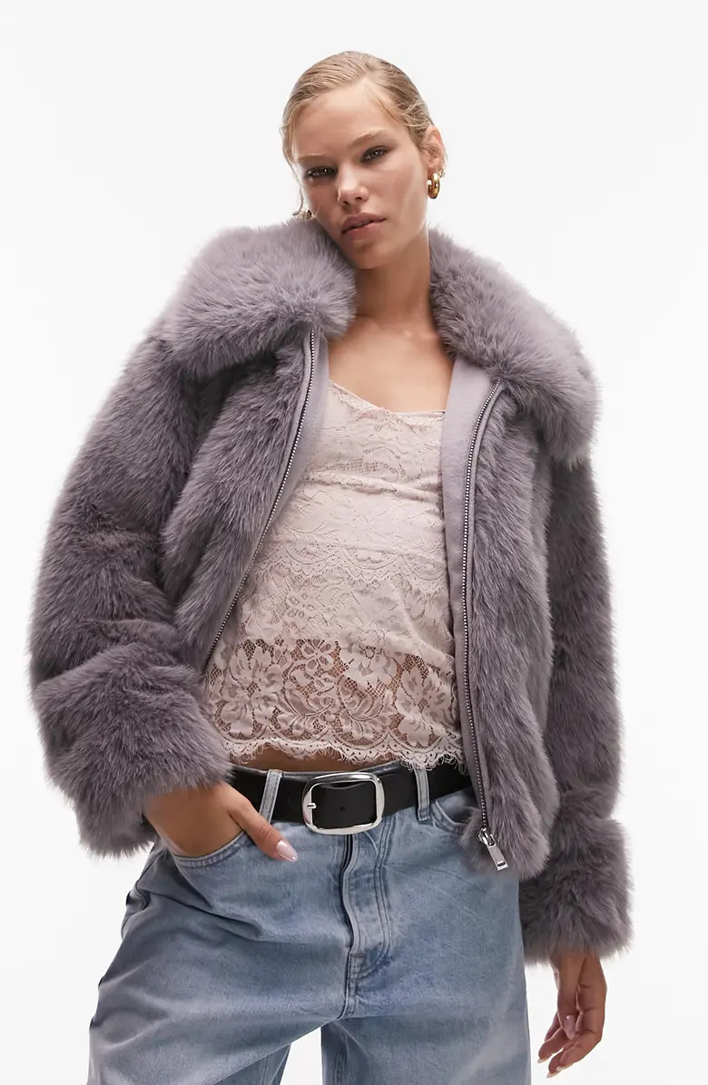 Topshop Crop Faux Fur Coat | Nordstrom | Nordstrom