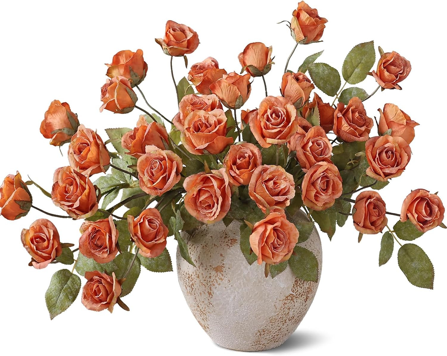 6 Pcs 28" Artificial Fall Rose Flowers Stems for Vase Decoration (Orange) | Amazon (US)