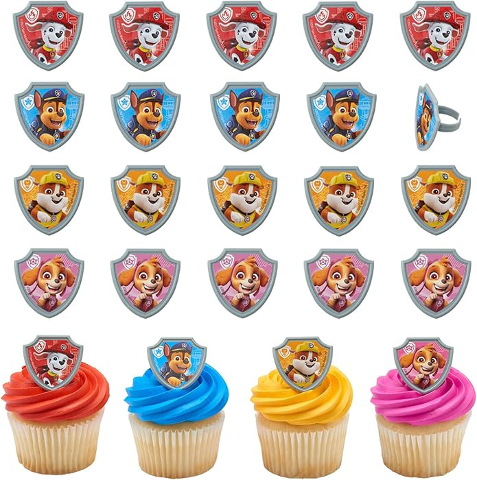 DecoPac Paw Patrol Reporting For Duty Rings, Cupcake Decorations Featuring Chase, Marshall, Skye,... | Amazon (US)