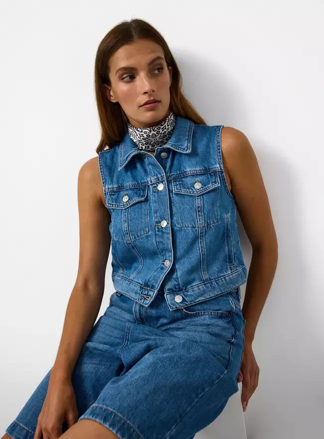 Buy Mid Denim Classic Collar Waistcoat 14 | Coats | Tu | Tu Clothing
