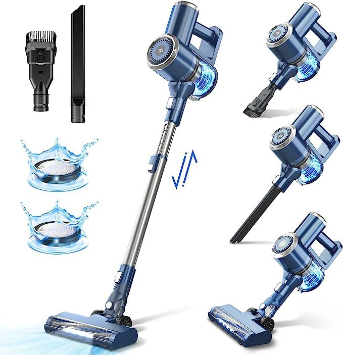 Cordless Vacuum Cleaner with LED Display, Lightweight Stick Vacuum 6 in 1, Powerful Suction for H... | Amazon (US)