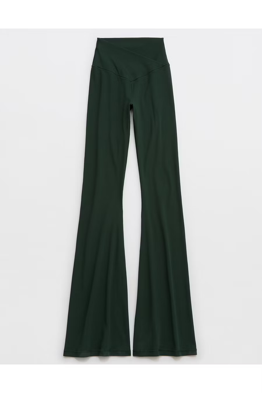 OFFLINE By Aerie Real Me High Waisted Crossover Flare Legging Women's Mystical Green XS | American Eagle Outfitters (US & CA)