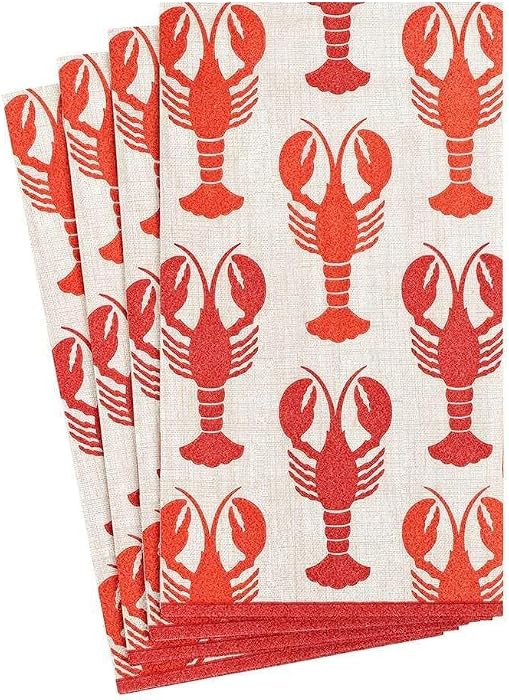 Caspari Entertaining Lobsters Guest Towels, Pack of 15 | Amazon (US)