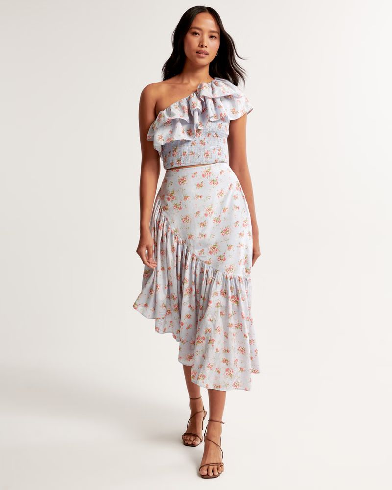 Women's Asymmetrical Ruffle Maxi Skirt | Women's The A&F Wedding Shop | Abercrombie.com | Abercrombie & Fitch (US)