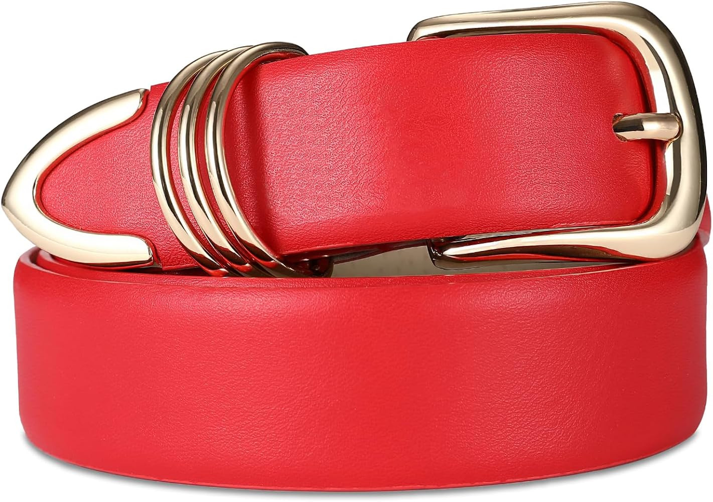 RISANTRY Women's Leather Belts for Jeans Dresses, Black Leather Waist Belt Fashion Ladies Belts w... | Amazon (US)