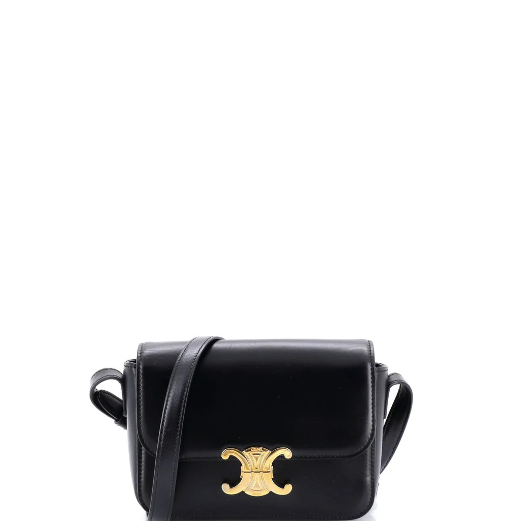 Celine Triomphe Shoulder Bag Smooth Calfskin Nano Black 3916527 | Rebag