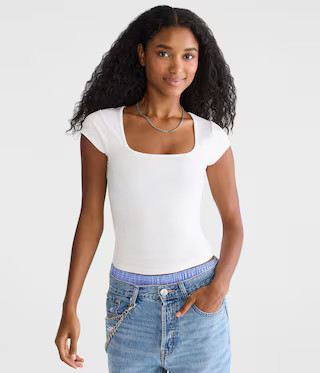 Buttery Soft Square-Neck Tee | Aeropostale