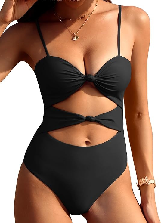 ANRABESS Women One Piece Swimsuits Tummy Control Bathing Suit Twist Cutout Adjustable Straps Swim... | Amazon (US)