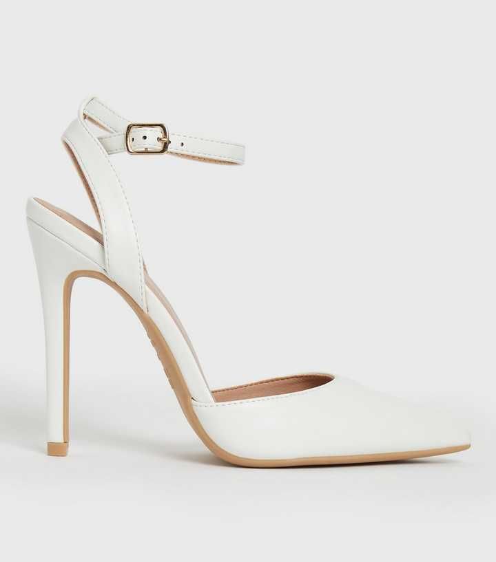 White Strappy Pointed Stiletto Heel Court Shoes
						
						Add to Saved Items
						Remove from... | New Look (UK)