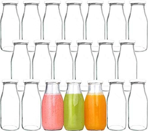 12 oz Glass Bottles, Glass Milk Bottles with Lids, Vintage Breakfast Shake Container, Vintage Dri... | Amazon (US)