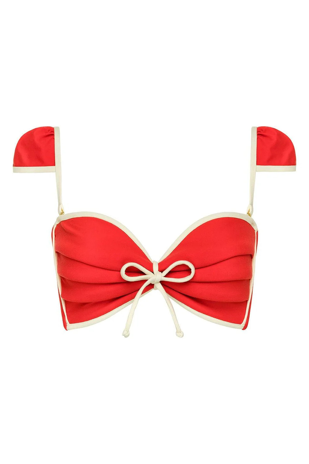Cherry Cream Binded Cabana Bow Bikini Top | Montce