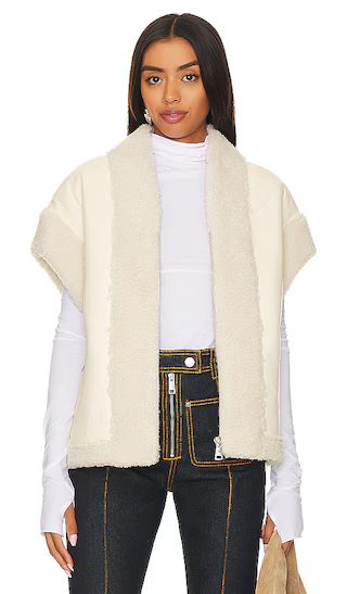 Poppy Faux Leather Vest in Ivory | Revolve Clothing (Global)