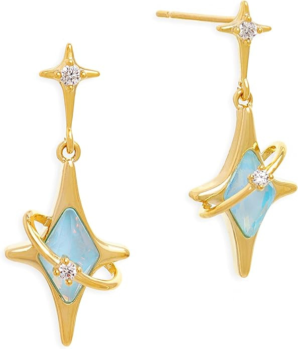 Sonateomber Star Drop Dangle Earrings for Women Trendy Unique Sparkly Rhinestone Stud Fashion Jew... | Amazon (US)