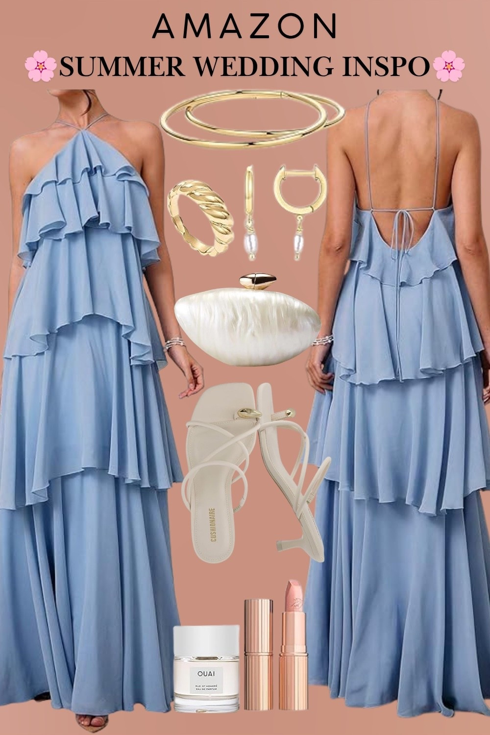Amazon summer wedding guest inspo and this dusty blue tiered ruffle maxi is giving DREAM WEDDING GUEST ENERGY!! 💙✨ 

Front AND back view because the open tie back detail deserves its own moment!! Full head to toe look — dress, shoes, bag, jewelry AND beauty all from Amazon!!


Everything in this look:
💙 Dusty blue tiered ruffle halter maxi dress — open tie back
💛 Gold oversized hoop collar necklace
💛 Gold twisted chunky ring
💛 Gold hoop with pearl drop earrings
🤍 Pearl ivory oval clutch — gold clasp
🤍 Cream strappy flat sandal — Cushionaire
💅 OUAI Rue St Honoré perfume
💄 Charlotte Tilbury inspired pink nude lipstick

The open tie back detail on this dress is absolutely EVERYTHING — tap below to shop - everything is linked in my LTK!! 👇🏻🔗💙







#amazonwedding #amazonweddingguest #amazonweddingguestdress #summerweddingguest #summerwedding #weddingguest #weddingguestdress #weddingguestoutfit #weddinggueststyle #weddingseason #weddingseason2026 #dustybluedress #dustyblue #blueweddingguestdress #bluemaxidress #tiereddress #ruffledress #ruffledmaxi #halterdress #haltermaxidress #openbackdress #tiebackdress #backlessdress #weddingguestmaxi #flowymaxi #maxidress #weddingmaxi #dreamdress #weddingdressinspiration #weddingoutfit #weddingootd #weddinglook #weddinginspo #weddingstyle #weddingfashion #pearljewelry #pearlearrings #pearlclutch #ovalclutch #pearlbag #weddingbag #weddingclutch #goldnecklace #collarnecklace #hoopearrings #chunkyring #goldjewelry #weddingaccessories #weddingjewelry #cushionaire #flatweddingsandals #strappysandals #weddingshoes #ouaiperfume #ouai #charlottetilbury #weddingbeauty #weddingmakeup #weddinglip #pinknude #amazonfashion #amazonfinds #amazonbeauty #amazonstyle #amazonmusthaves #affordablewedding #affordableweddingguest #thelookforless #summerstyle #summerfashion #over40style #over40fashion #over40wedding #momstyle #ootd #LTKootd #LTKOver40 #LTKSeasonal #LTKWedding #LTKFindsUnder100 #LTKstyletip #LTKshoecrush #LTKitbag #LTKbeauty #LTKfinds #LTKGiftGuide 🙌

#LTKWedding #LTKOver40 #LTKSeasonal